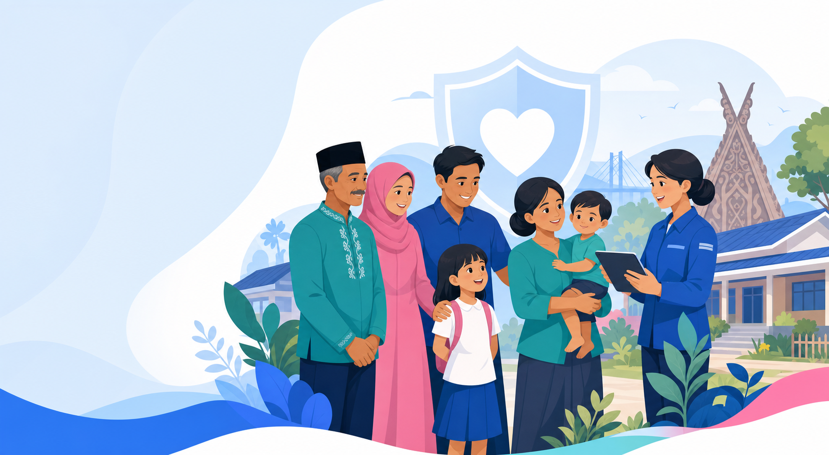 Ilustrasi keluarga dan anak